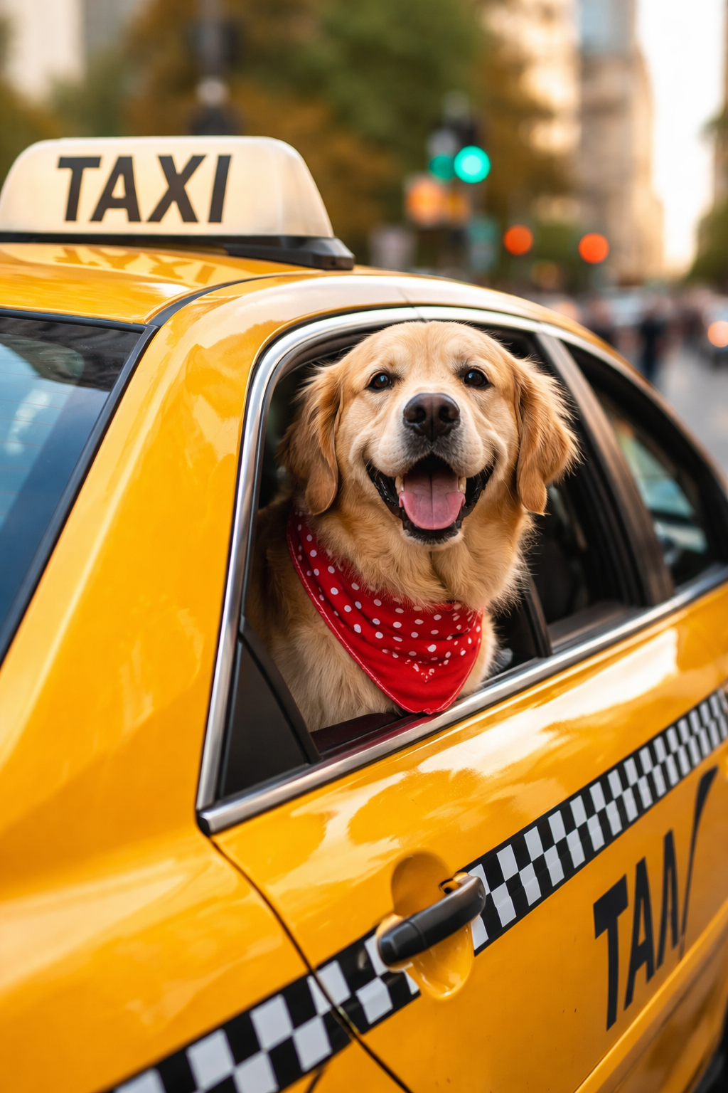 Golden retriever rides in sunny taxi.png
